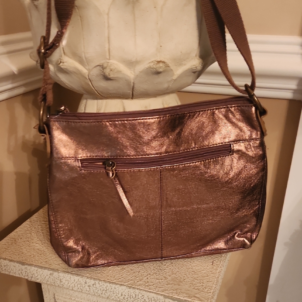 The Sak Metallic Brown Floral Crossbody Bag - Picture 8 of 17